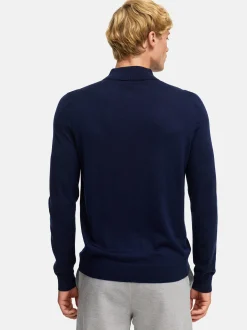 Kronstadt Herren Strickpullover - KSJohannes merino polo knit in blau