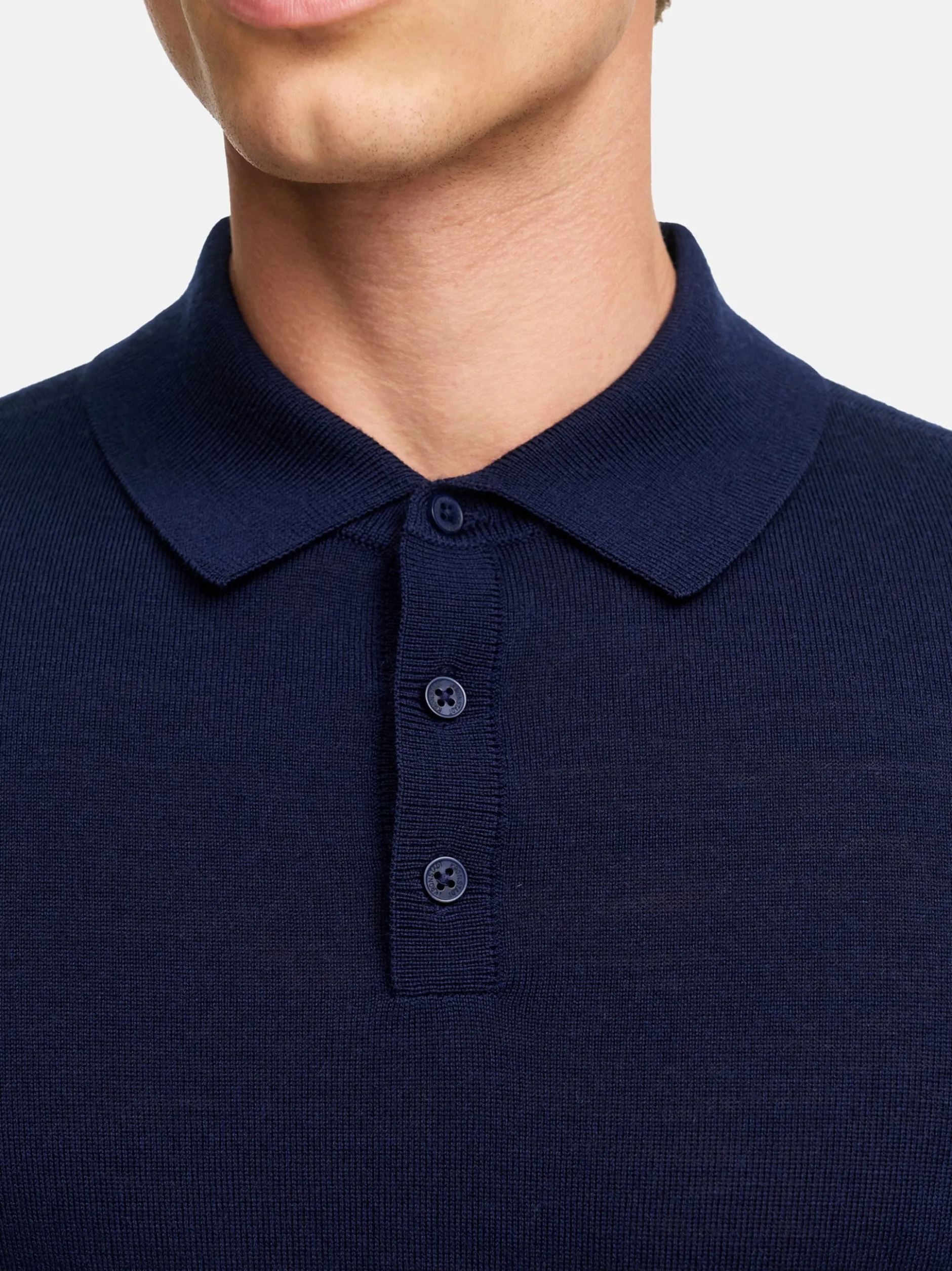 Kronstadt Herren Strickpullover - KSJohannes merino polo knit in blau