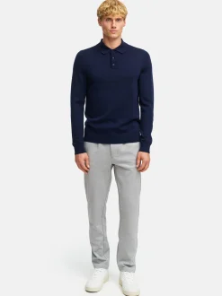 Kronstadt Herren Strickpullover - KSJohannes merino polo knit in blau