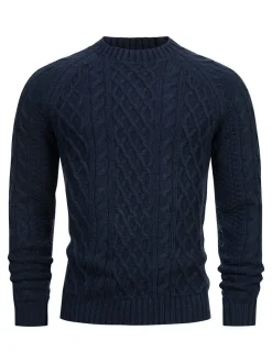 Kronstadt Herren Strickpullover - KSWard crew neck knit in blau