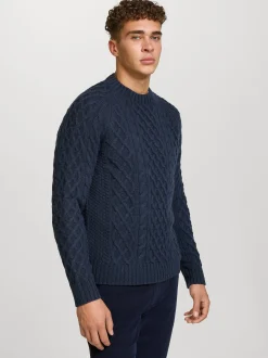 Kronstadt Herren Strickpullover - KSWard crew neck knit in blau