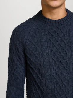 Kronstadt Herren Strickpullover - KSWard crew neck knit in blau
