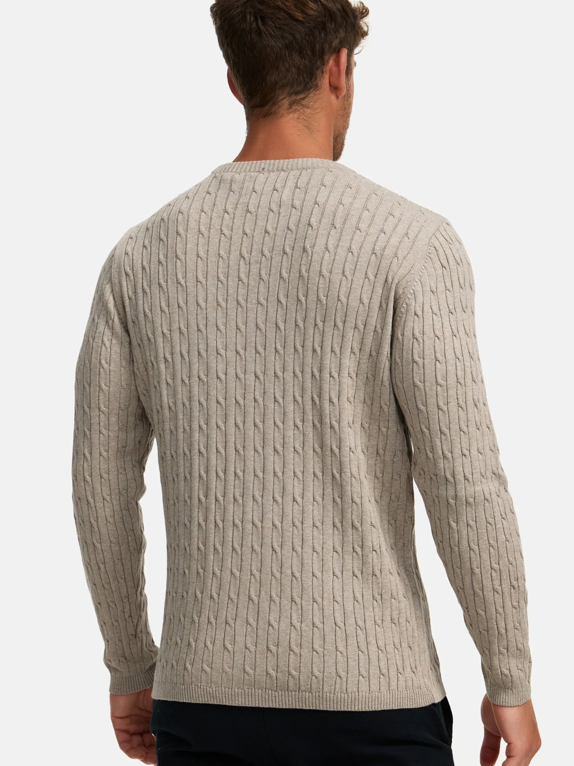 Kronstadt Herren Strickpullover - KSCable in beige