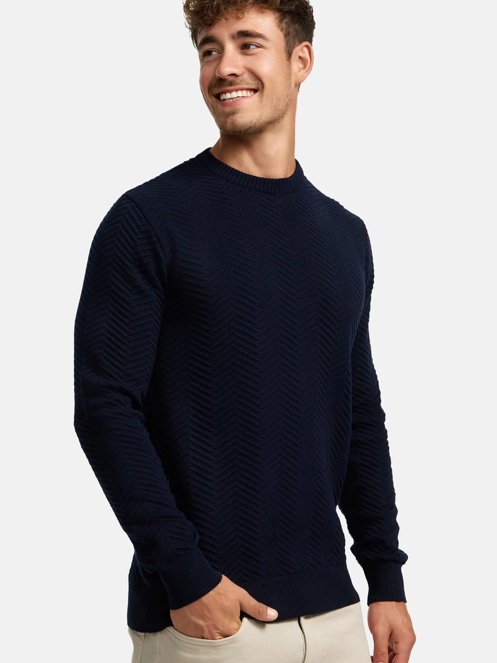 Kronstadt Herren Strickpullover - KSCarlo in blau