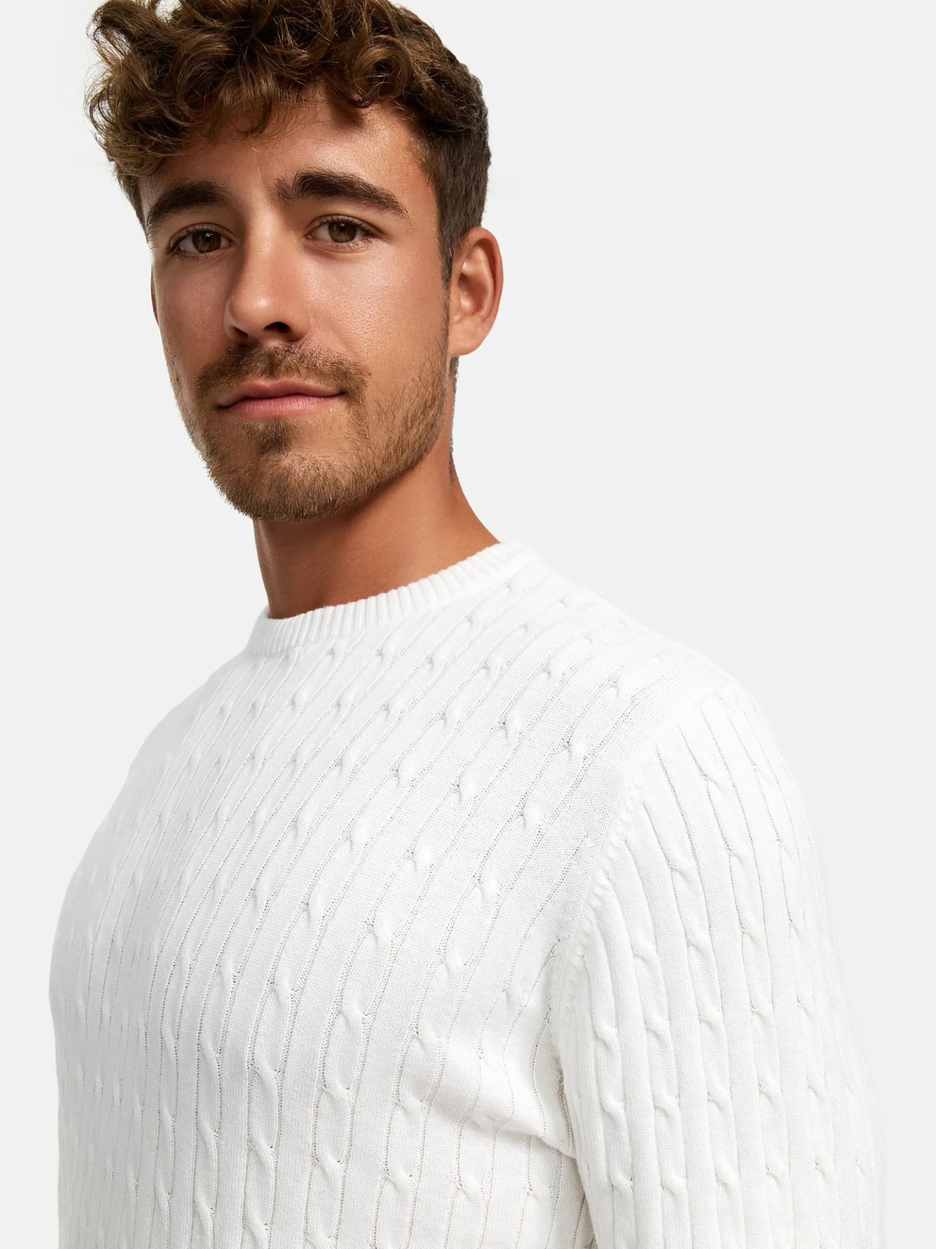 Kronstadt Herren Strickpullover - KSCable in weiß