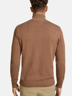 Kronstadt Herren Strickpullover - KSCarlo Half-Zip in braun