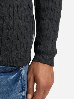 Kronstadt Herren Strickpullover - KSCable in anthrazit