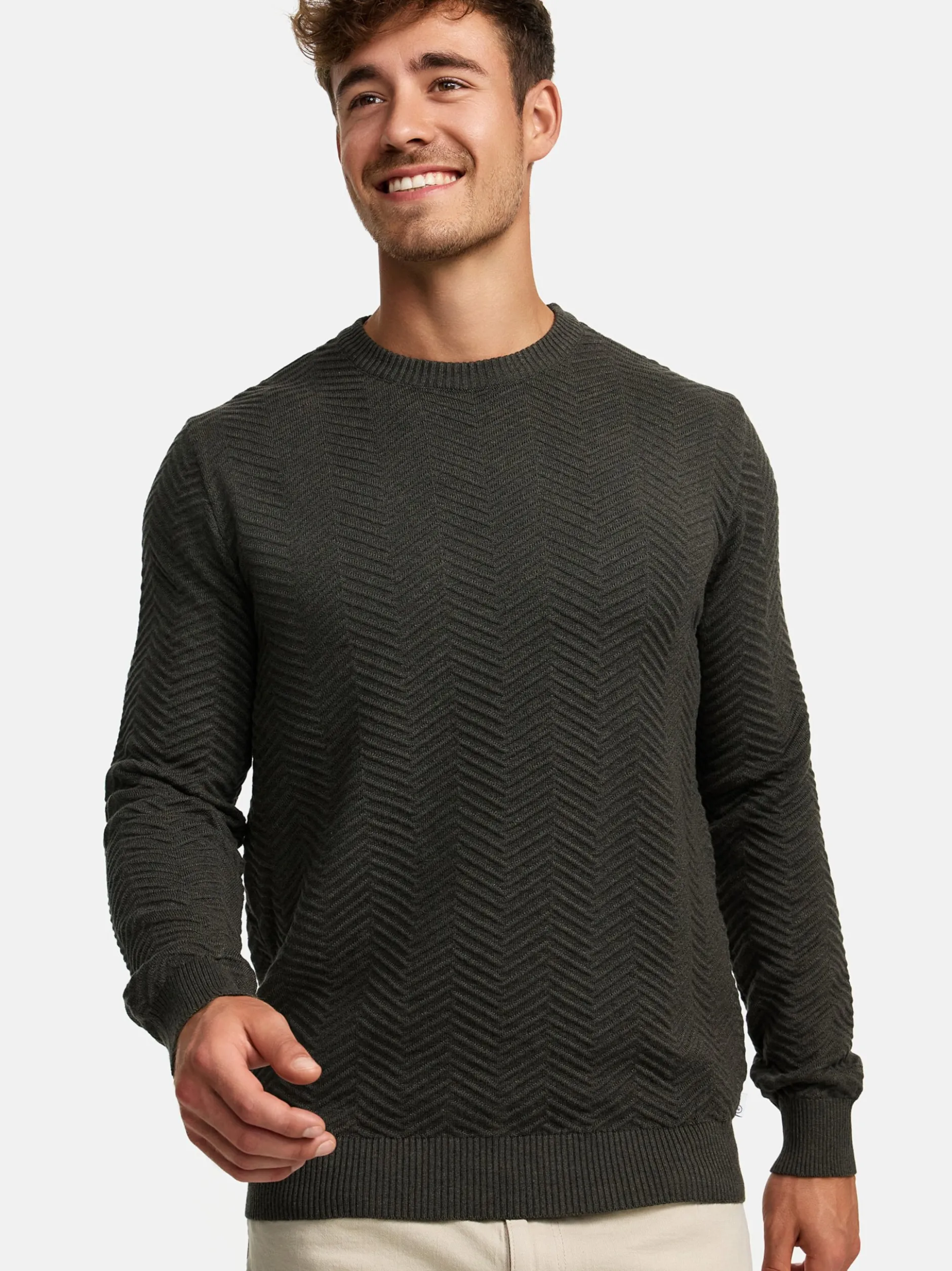 Kronstadt Herren Strickpullover - KSCarlo in khaki