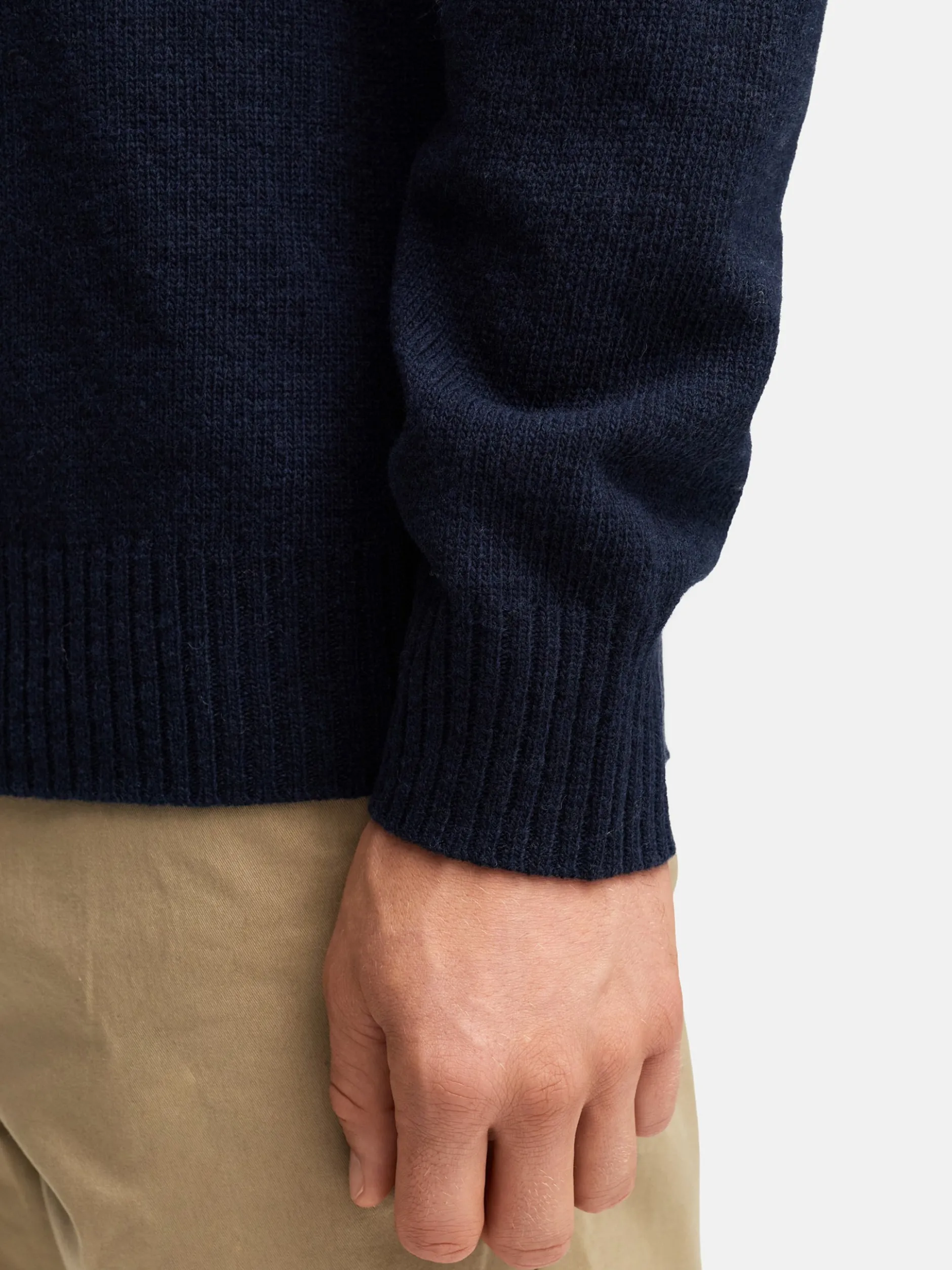 Kronstadt Herren Strickpullover - KSLarson crew neck knit in blau