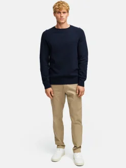 Kronstadt Herren Strickpullover - KSLarson crew neck knit in blau