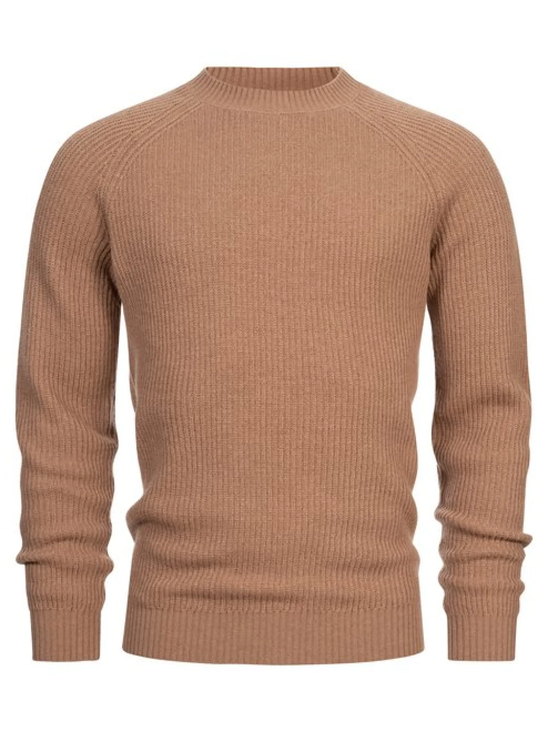 Kronstadt Herren Strickpullover - KSDorsey crew neck knit in braun