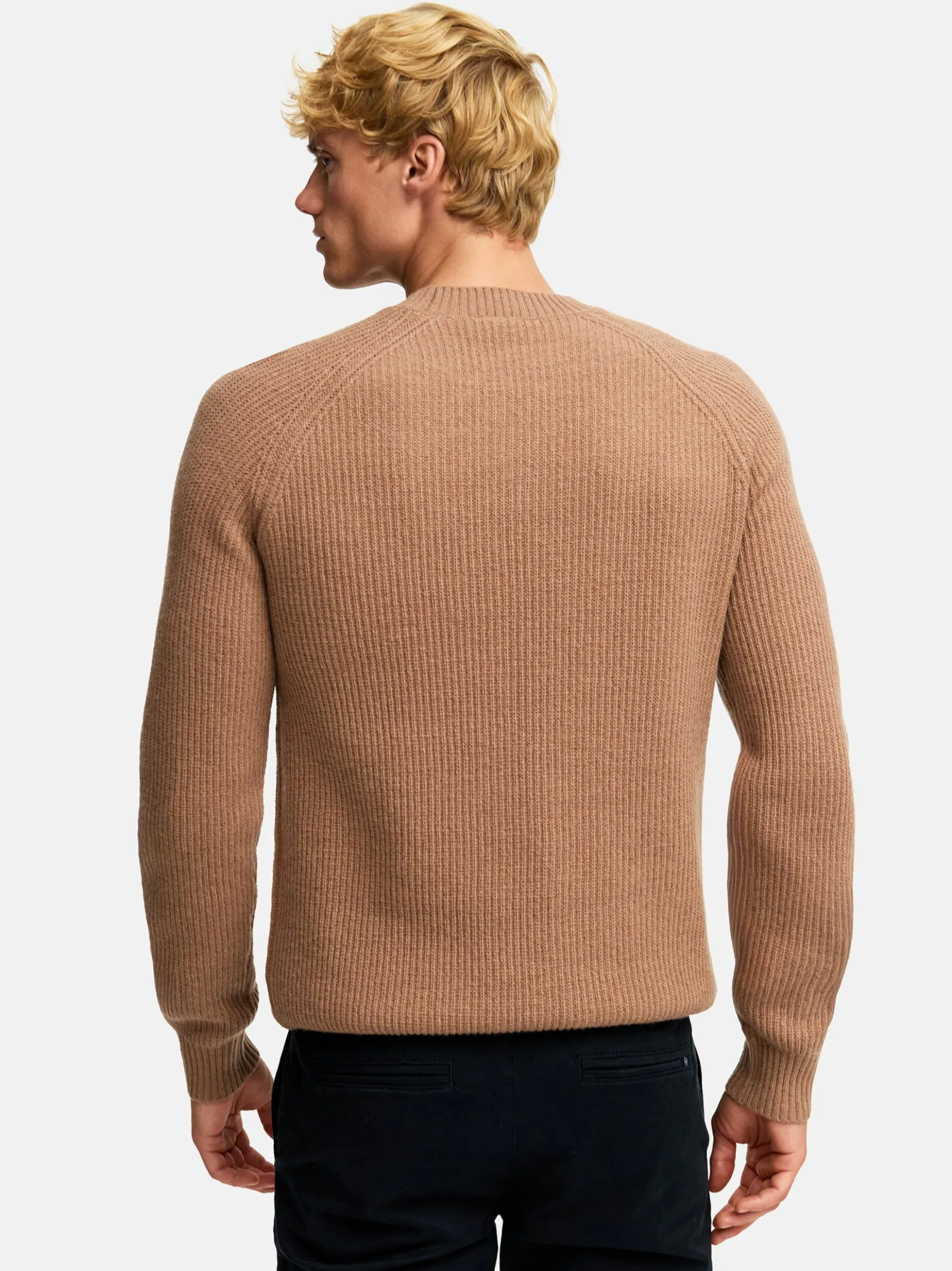 Kronstadt Herren Strickpullover - KSDorsey crew neck knit in braun