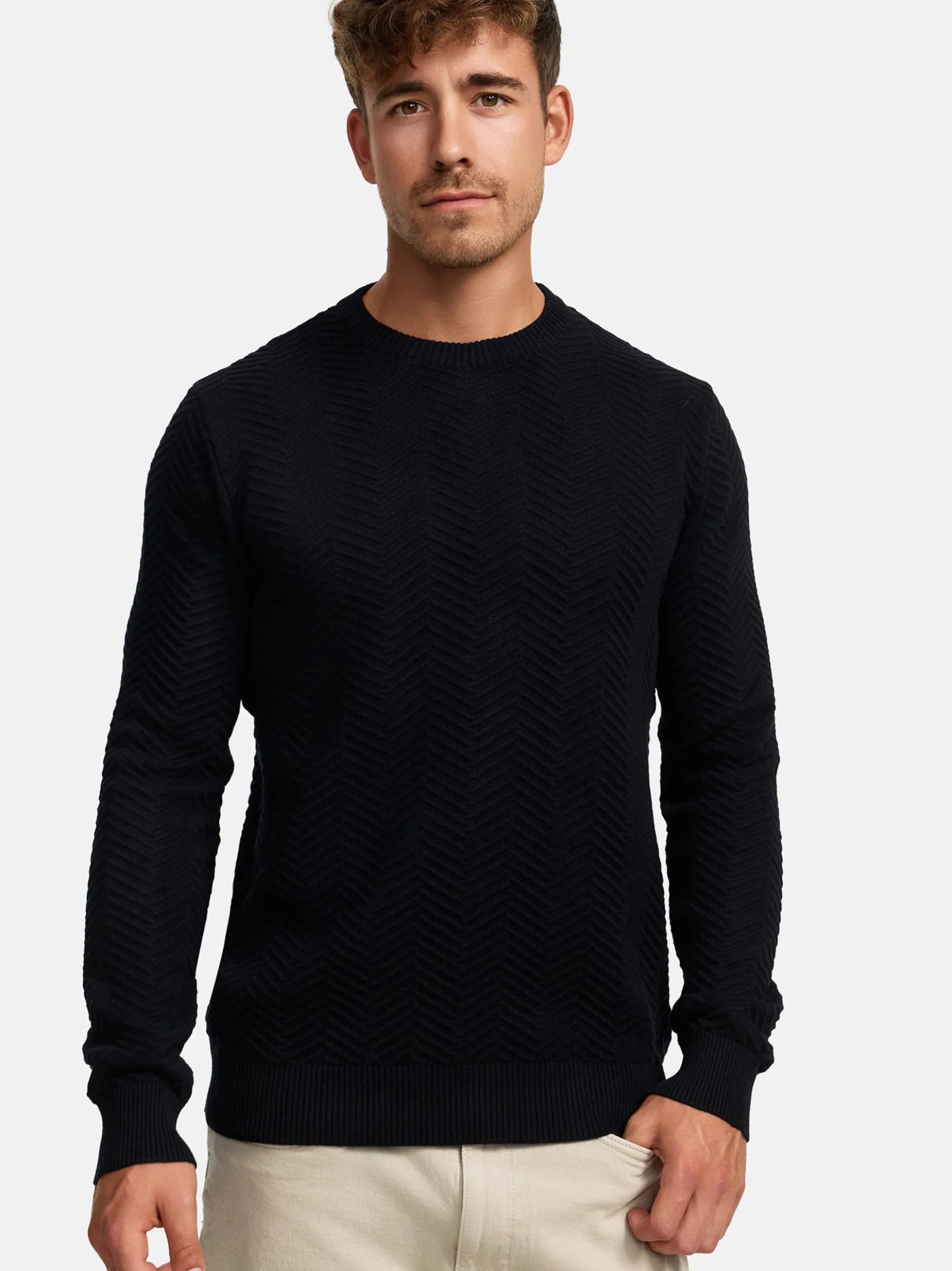 Kronstadt Herren Strickpullover - KSCarlo in schwarz