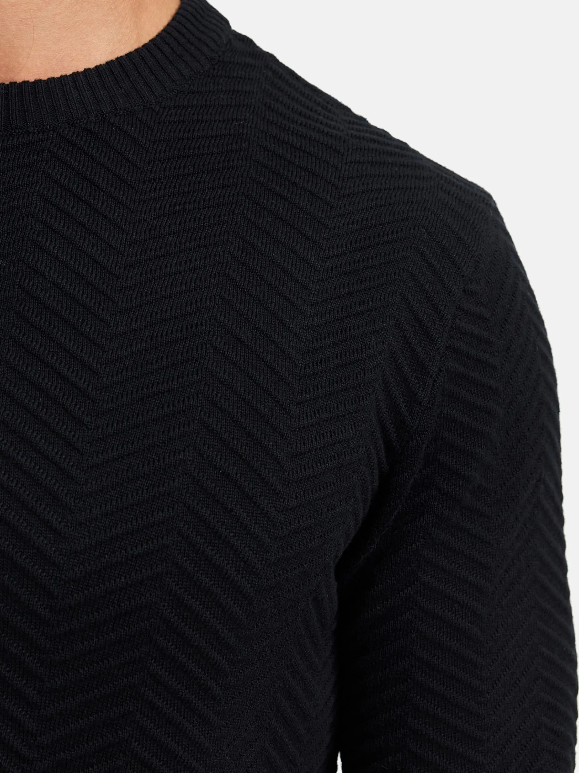 Kronstadt Herren Strickpullover - KSCarlo in schwarz