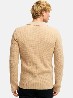 Kronstadt Herren Strickpullover - KSCrombie polo knit in beige
