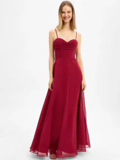 Laona Damen Abendkleid in bordeaux - Ärmel: ohne Arm