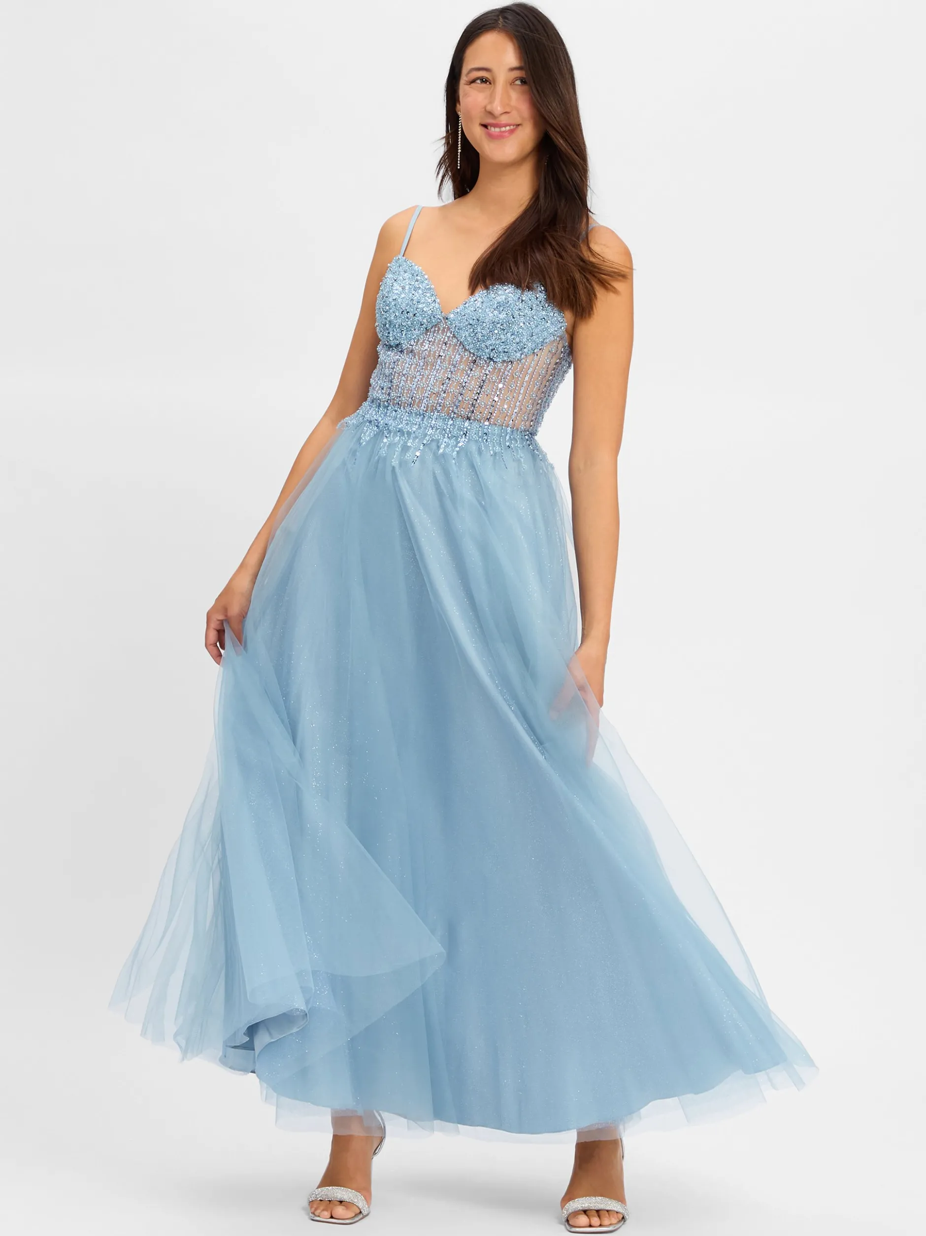 Laona Damen Abendkleid in hellblau - Ärmel: ohne Arm