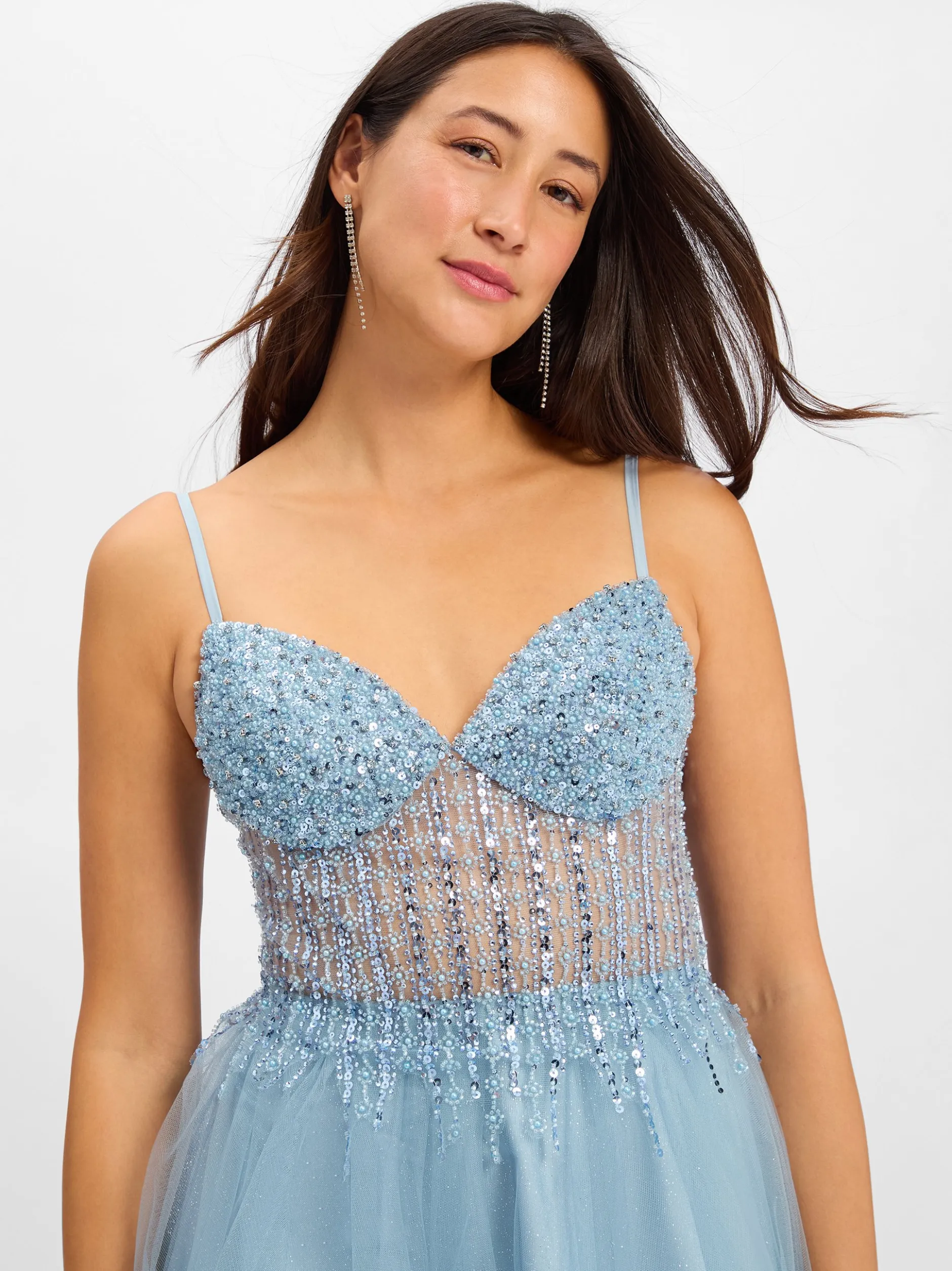 Laona Damen Abendkleid in hellblau - Ärmel: ohne Arm