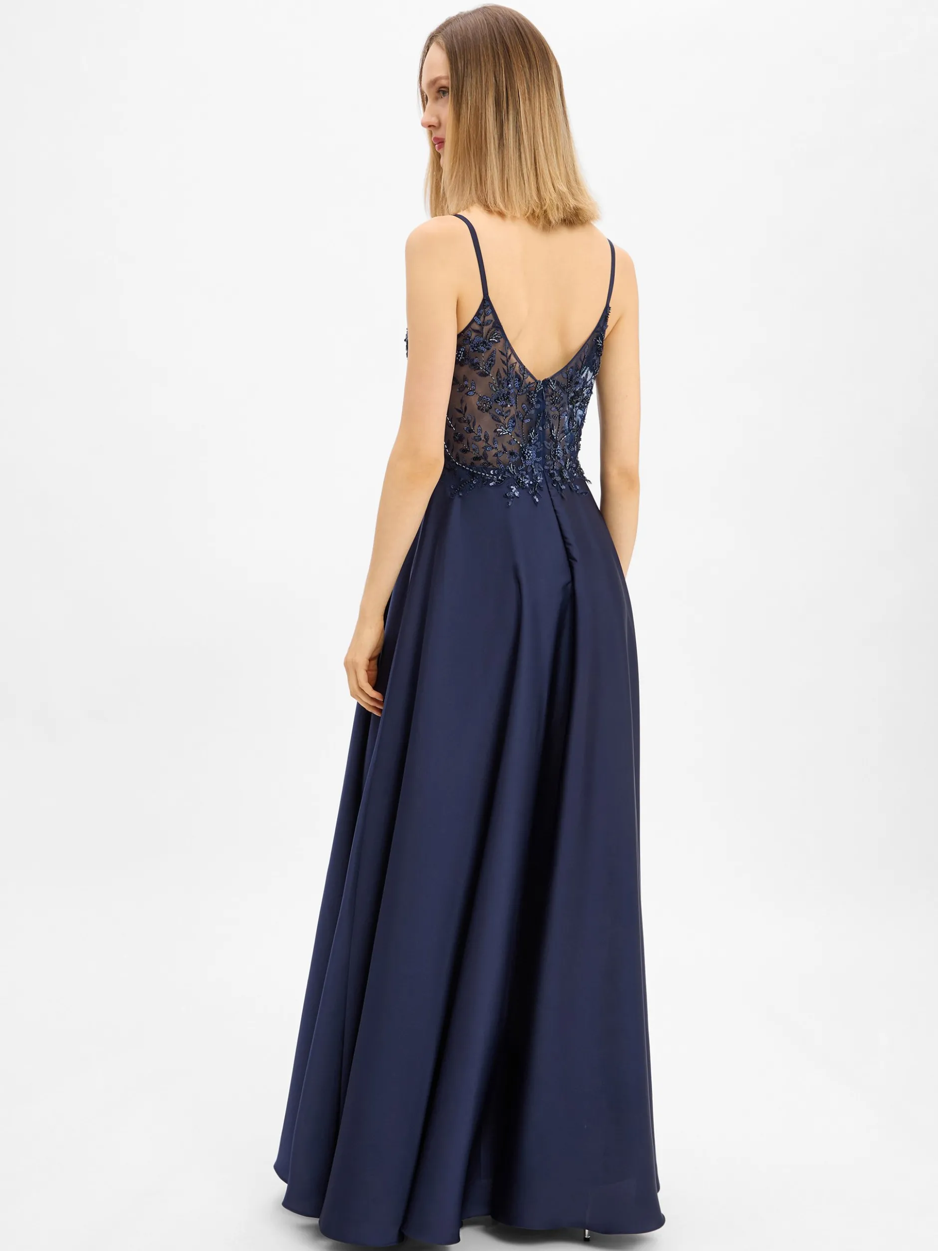 Laona Damen Abendkleid in marine - Ärmel: ohne Arm