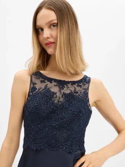 Laona Damen Abendkleid in marine - Ausschnitt: Rundhals