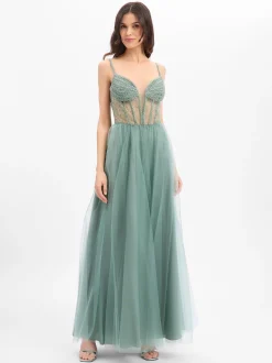 Laona Damen Abendkleid in smaragd - Ärmel: ohne Arm