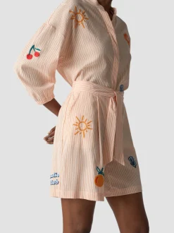 LCMT Damen Shorts in orange weiß