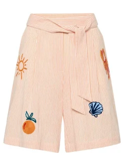 LCMT Damen Shorts in orange weiß