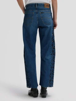 Lee Damen Jeans - Rider Barrel in dark stone denim