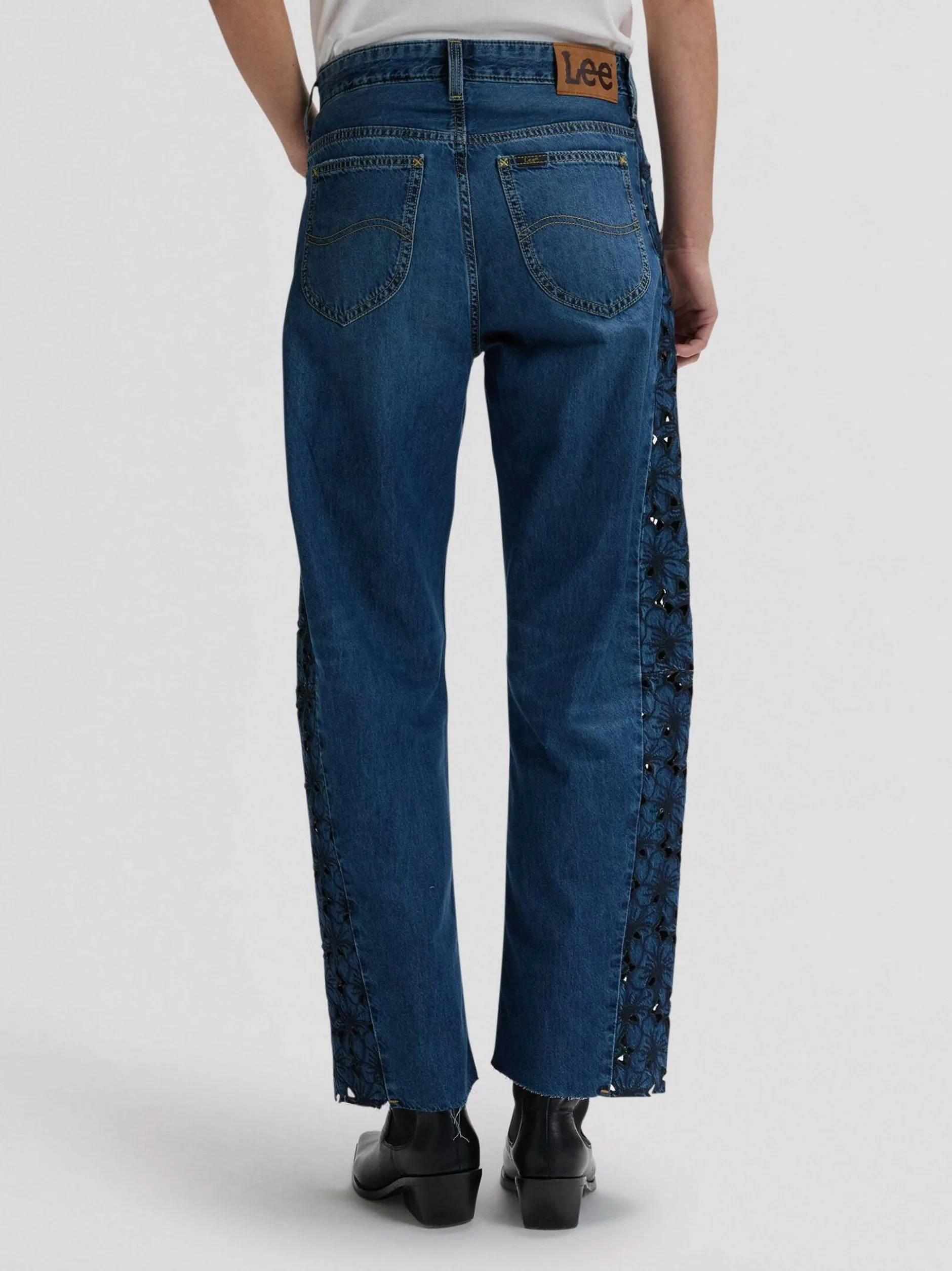 Lee Damen Jeans - Rider Barrel in dark stone denim