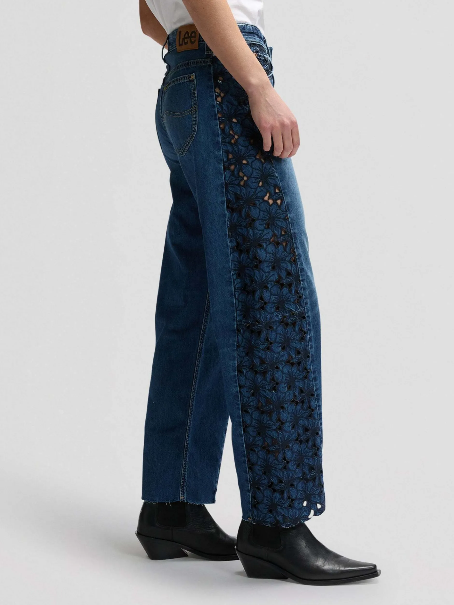 Lee Damen Jeans - Rider Barrel in dark stone denim