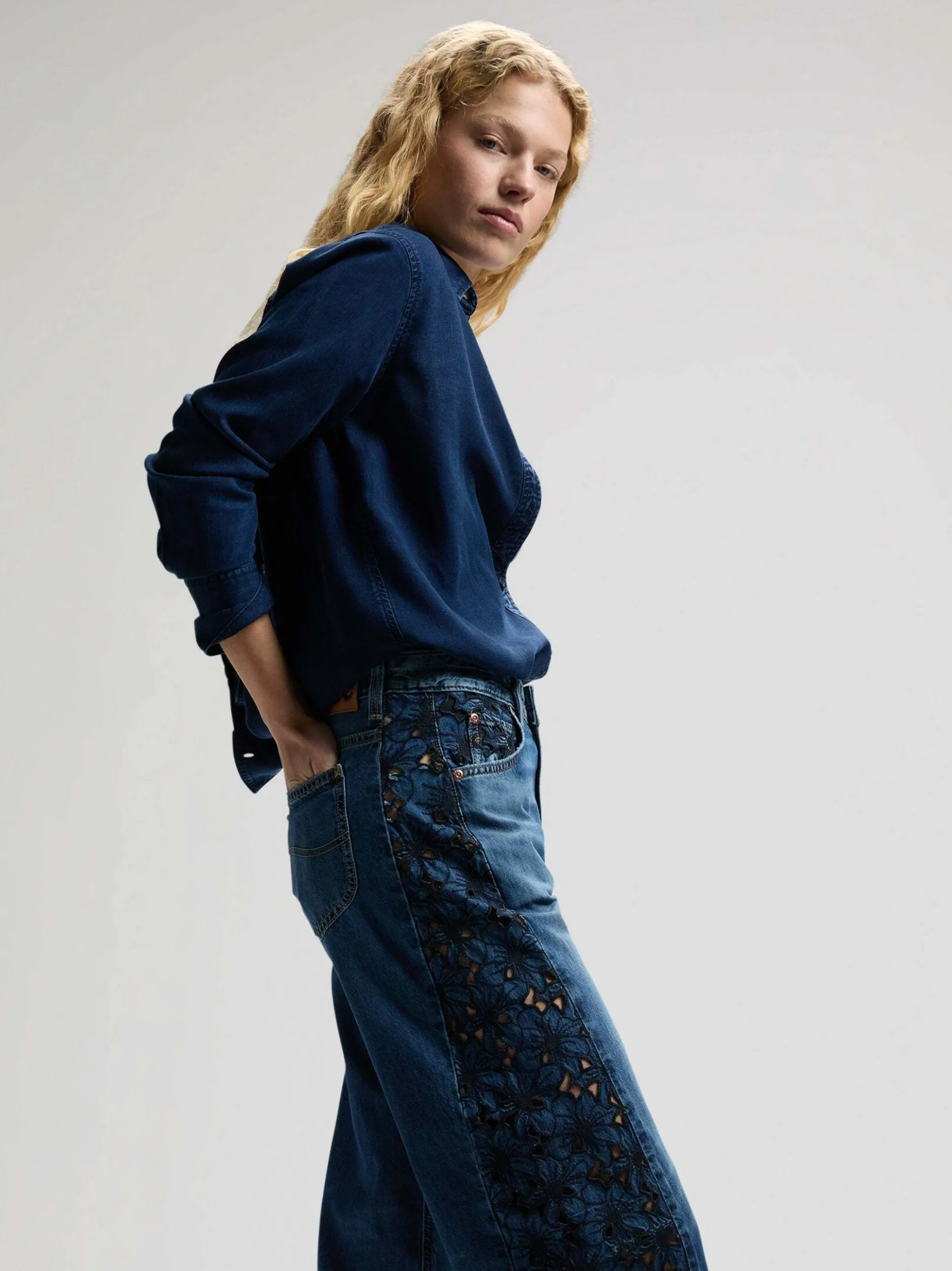 Lee Damen Jeans - Rider Barrel in dark stone denim