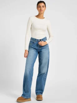 Lee Damen Jeans - Rider Loose in light stone