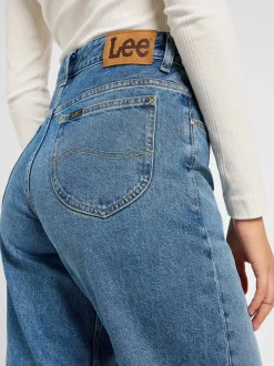 Lee Damen Jeans - Rider Loose in light stone