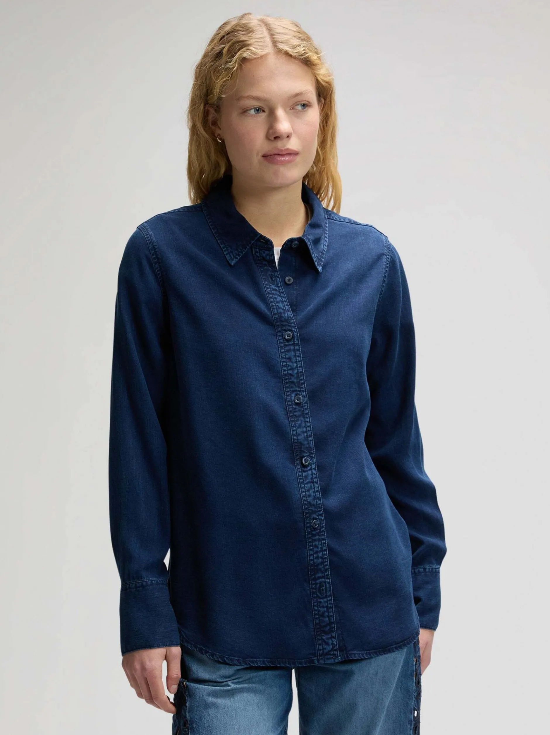 Lee Damen Langarmhemd - Classic in denim