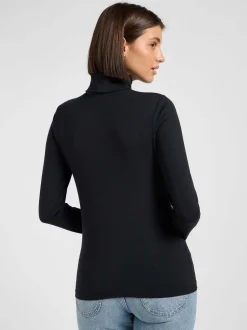 Lee Damen Langarmshirt - Ls Turtle in schwarz