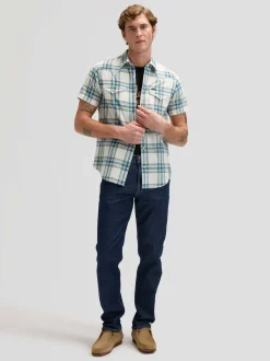 Lee Herren Kurzarmhemd - Western in weiß mehrfarbig