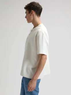 Lee Herren T-Shirt - Henley in ecru - Ausschnitt: Henley