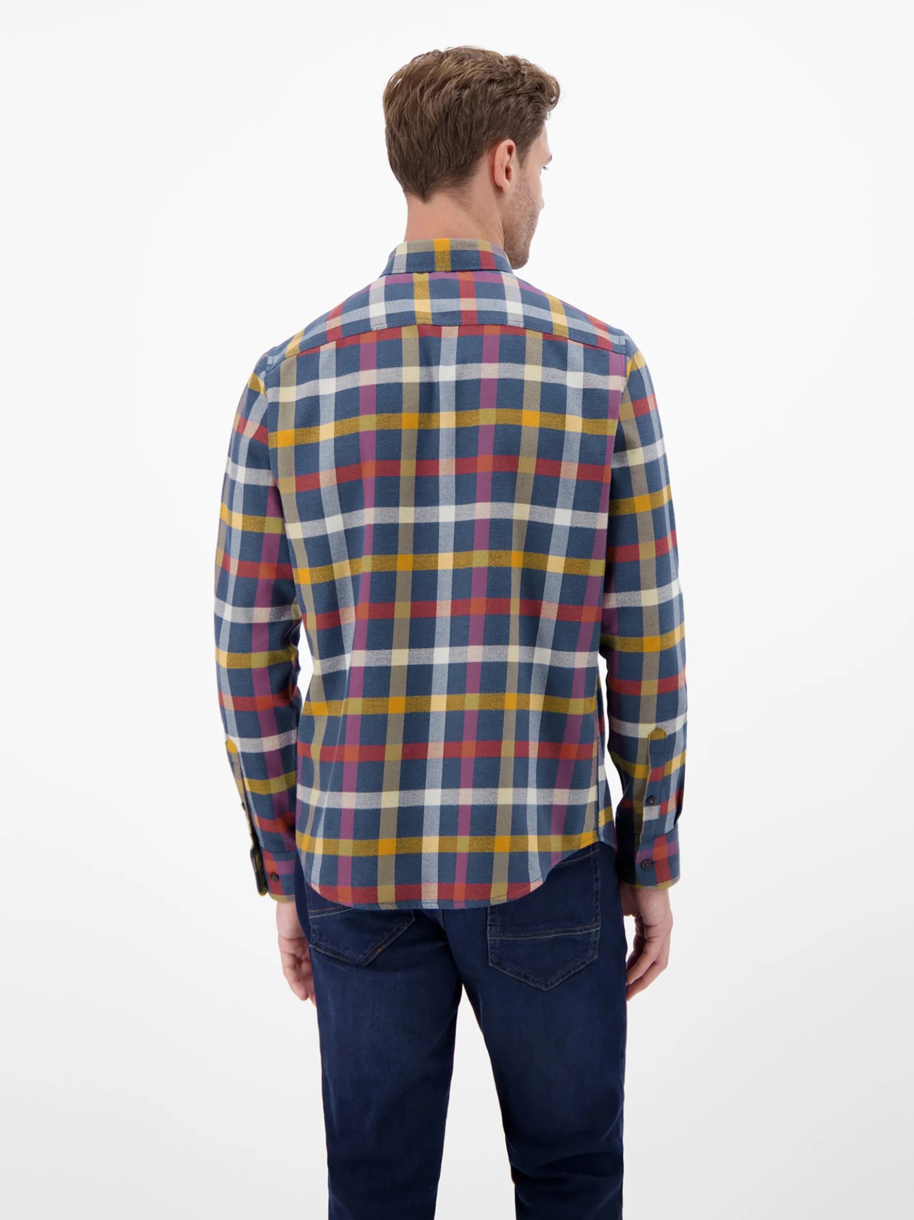 LERROS Herren Flanellhemd in blau