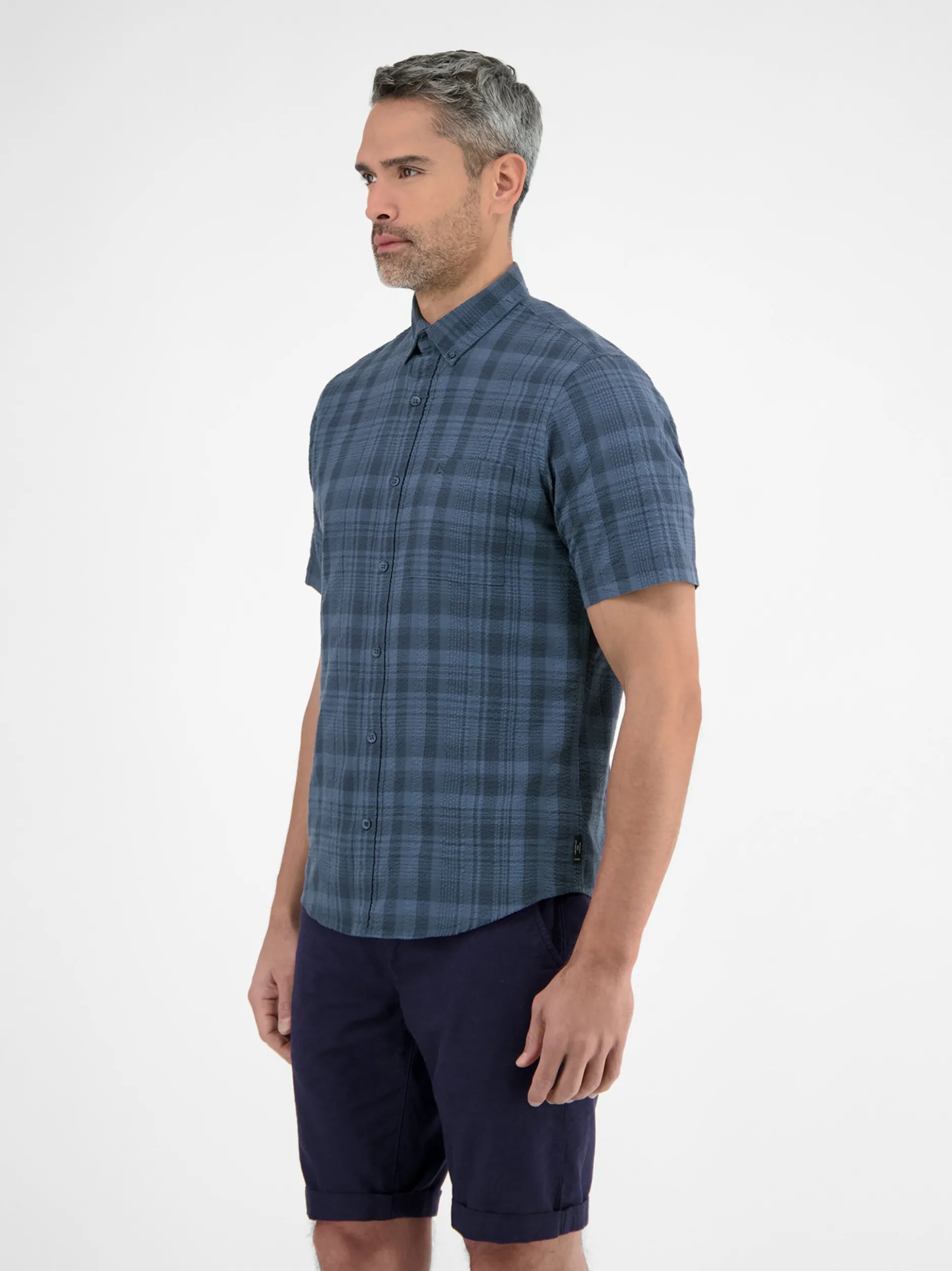 LERROS Herren Karohemd in blau