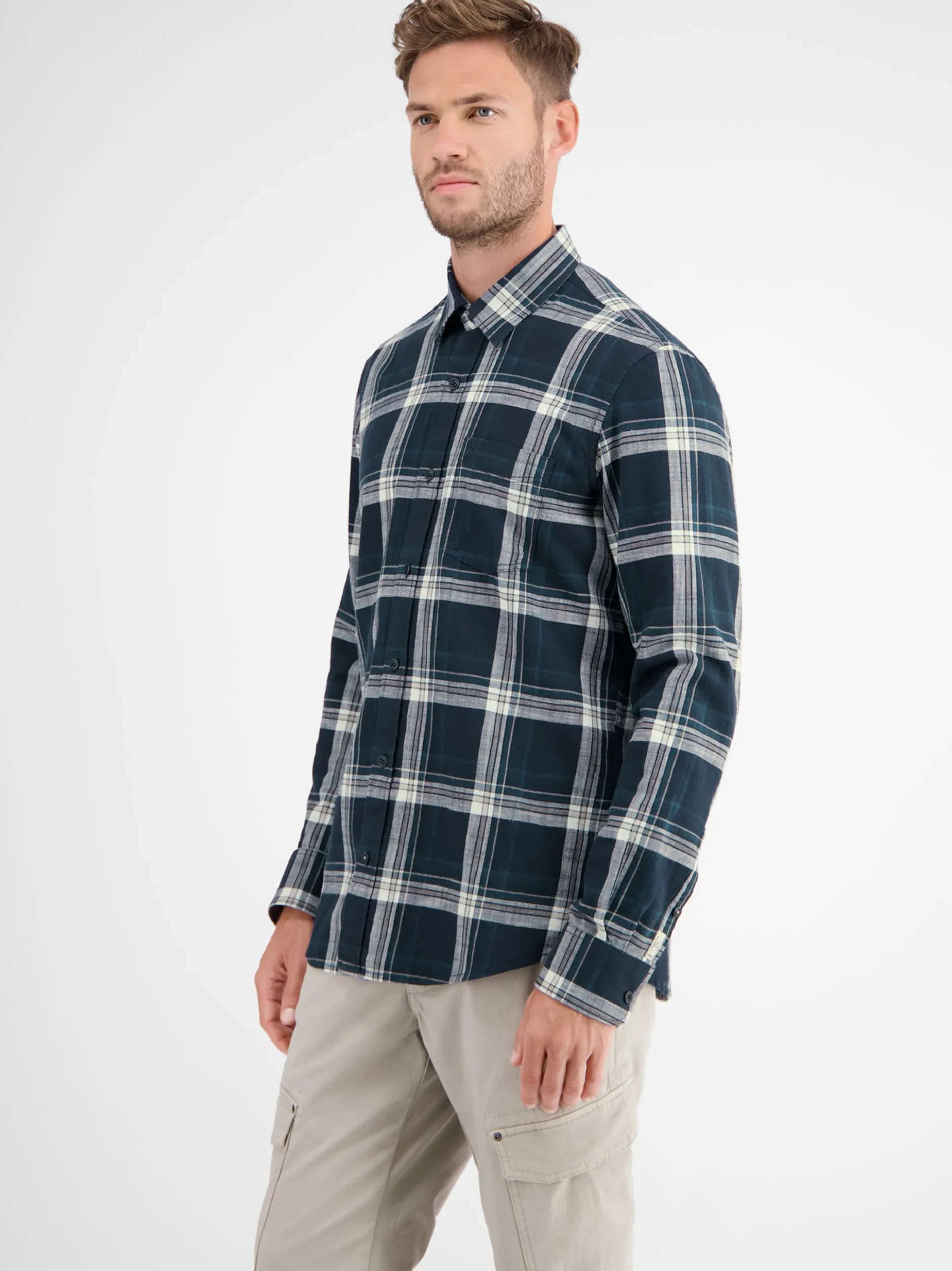 LERROS Herren Karohemd in blau
