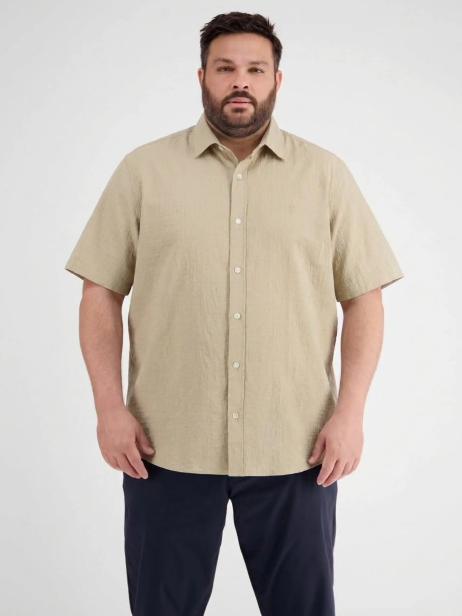 LERROS Herren Kurzarmhemd in beige