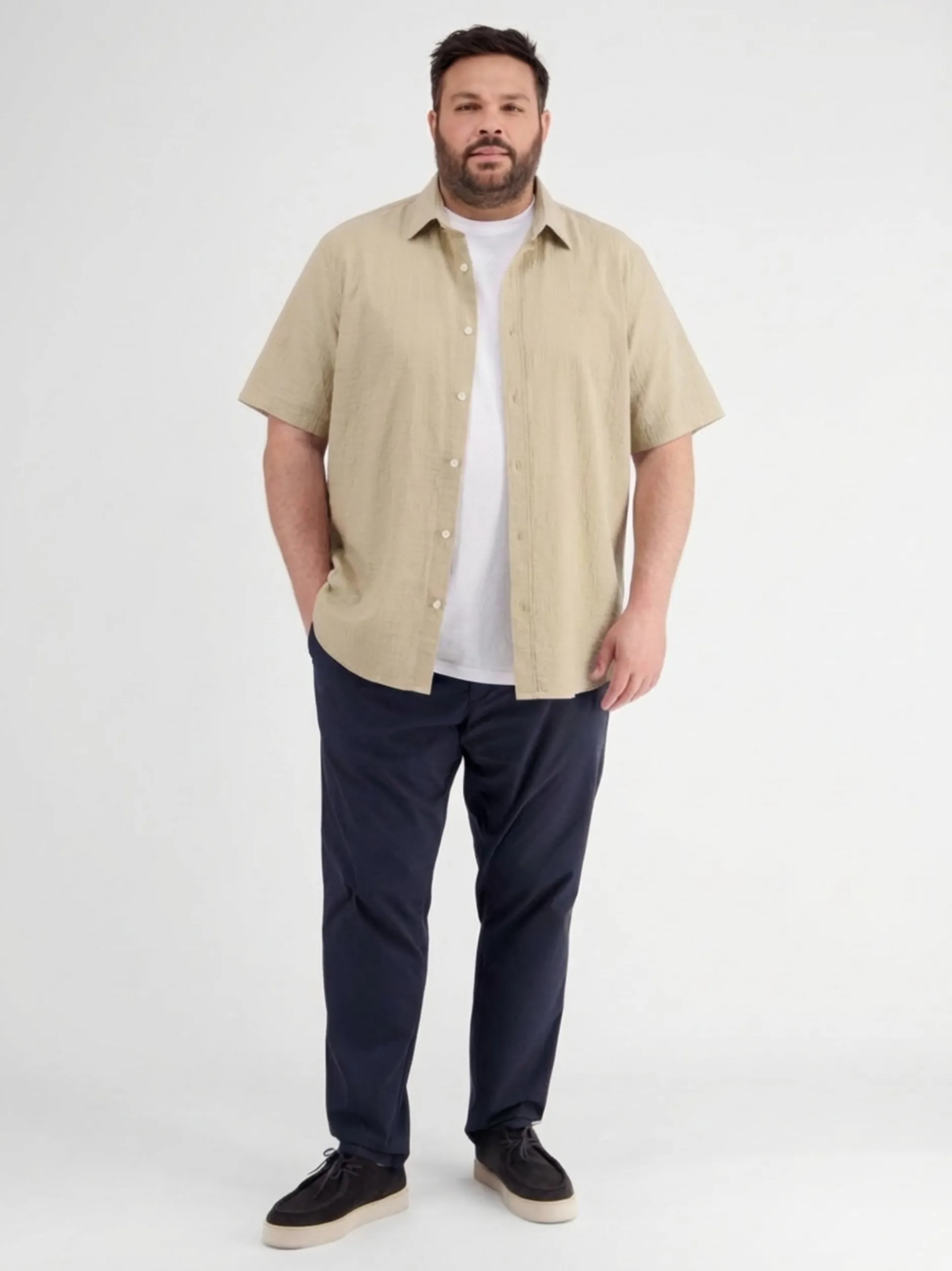 LERROS Herren Kurzarmhemd in beige