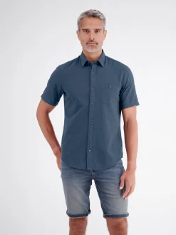 LERROS Herren Kurzarmhemd in blau