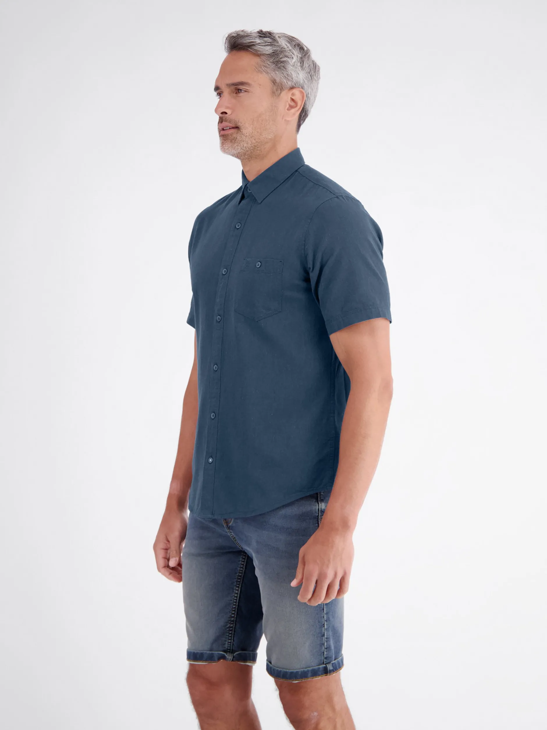 LERROS Herren Kurzarmhemd in blau