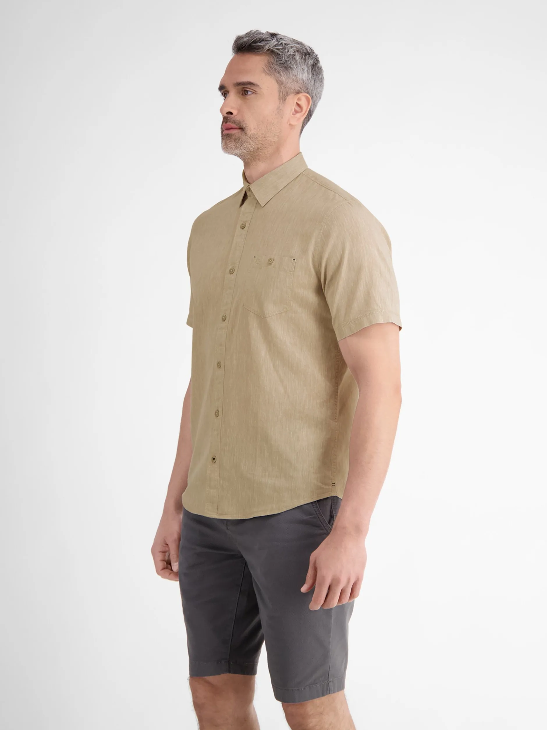 LERROS Herren Kurzarmhemd in beige
