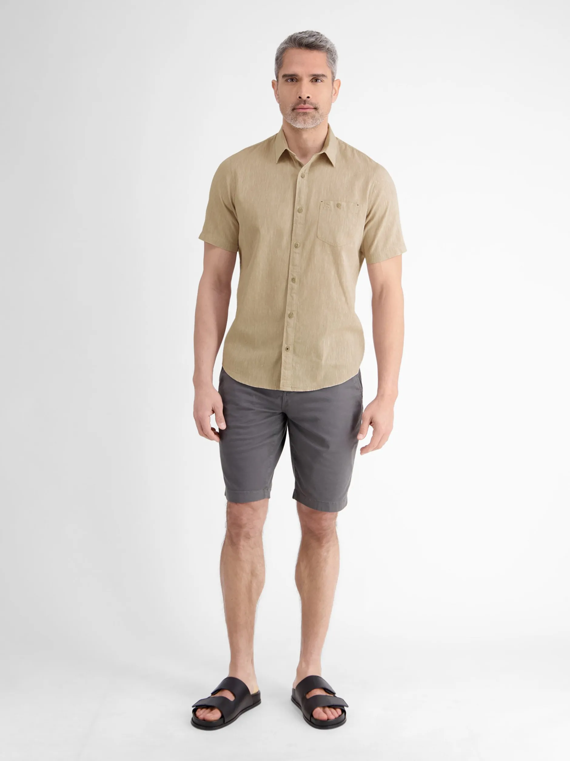 LERROS Herren Kurzarmhemd in beige
