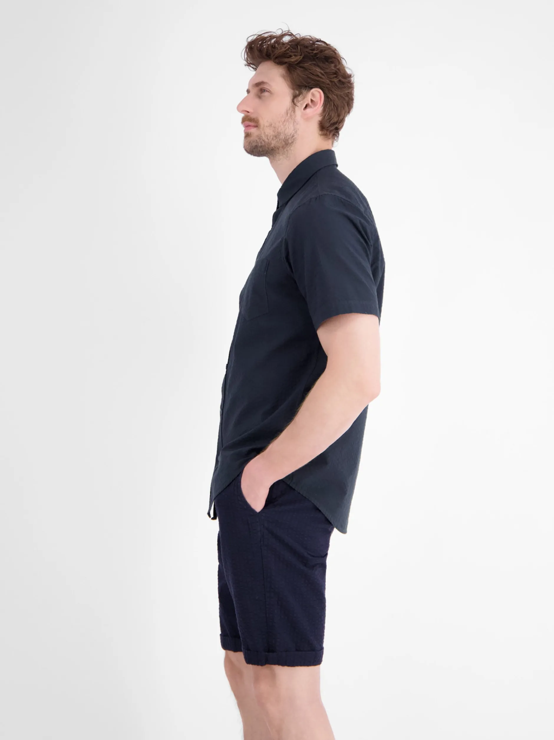 LERROS Herren Kurzarmhemd in blau