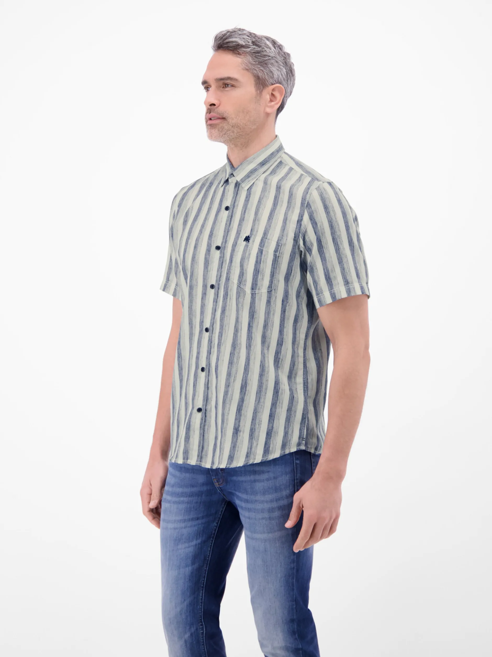 LERROS Herren Kurzarmhemd in blau