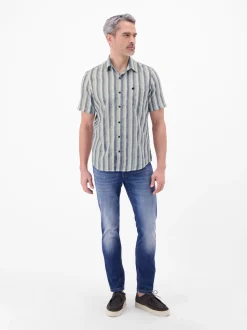 LERROS Herren Kurzarmhemd in blau