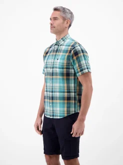 LERROS Herren Kurzarmhemd in blau